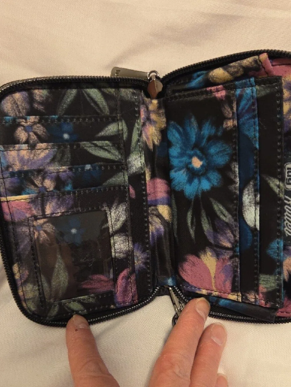 lug Rodeo Wallet/wristlet in Black with Multicolor Blooms